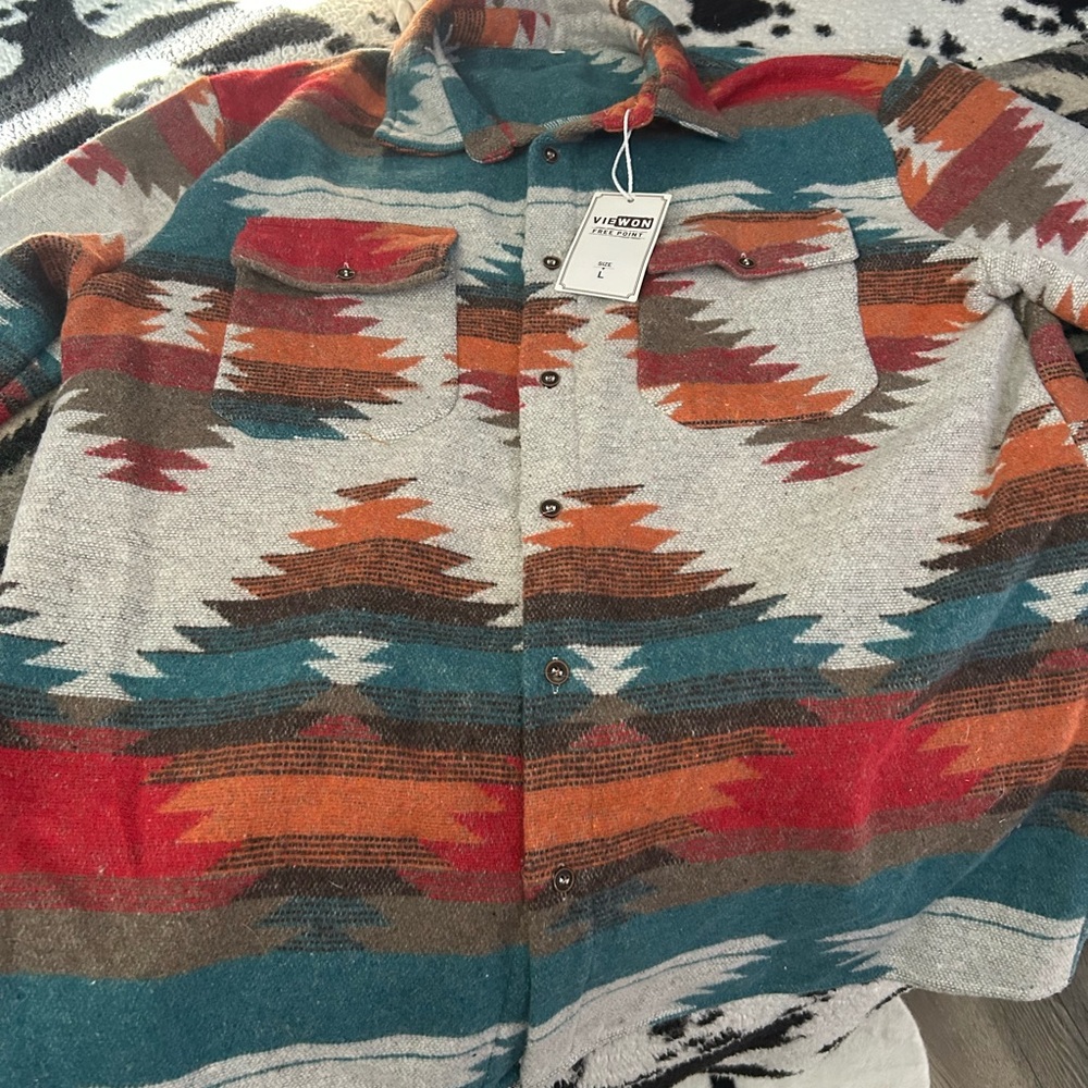 Women's Multicolor Patterned Blazer - image 1